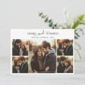 Pas getrouwd Vrolijk & Getrouwd Kerst 5 Foto Feestdagenkaart (Staand voorkant)