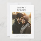 Pas getrouwd Vrolijk & Getrouwd Kerstfoto Feestdagenkaart (Voorkant)