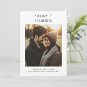 Pas getrouwd Vrolijk & Getrouwd Kerstfoto Feestdagenkaart (Staand voorkant)