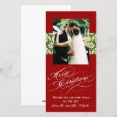 Pas getrouwd Vrolijk Kerstfeest Foto Kaarten Groen (Voorkant / Achterkant)