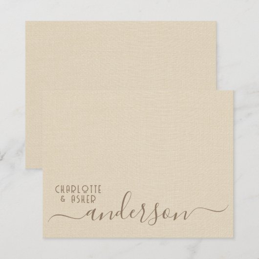 Pas getrouwd Weddenschap paar Monogram briefkaart (Voorkant / Achterkant)