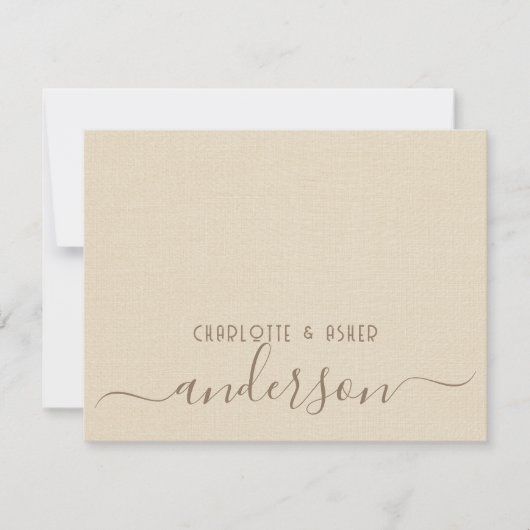 Pas getrouwd Wedding Couple Monogram Notitiekaartje (Voorkant)