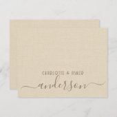 Pas getrouwd Wedding Couple Monogram Notitiekaartje (Voorkant / Achterkant)