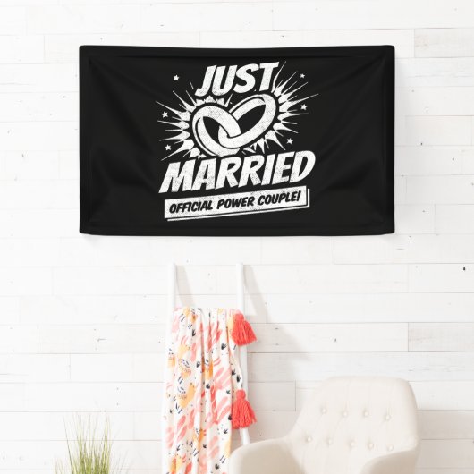 Pas getrouwd - Wedding Honeymoon Couple - gewoon g Spandoek (Insitu)