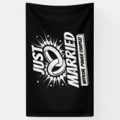 Pas getrouwd - Wedding Honeymoon Couple - gewoon g Spandoek (Verticaal)