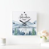 Pas getrouwd Wedding Vierkante Klok (Huis)