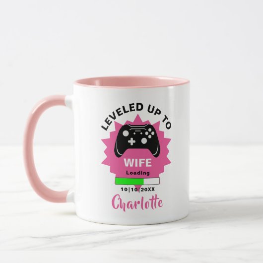 Pas getrouwd Wife Gift Leveled Gamer Fun Mok (Links)