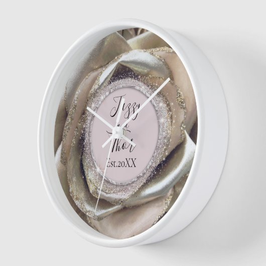 Pas getrouwd Zilveren Roos Petals Gepersonaliseerd (Hoek)