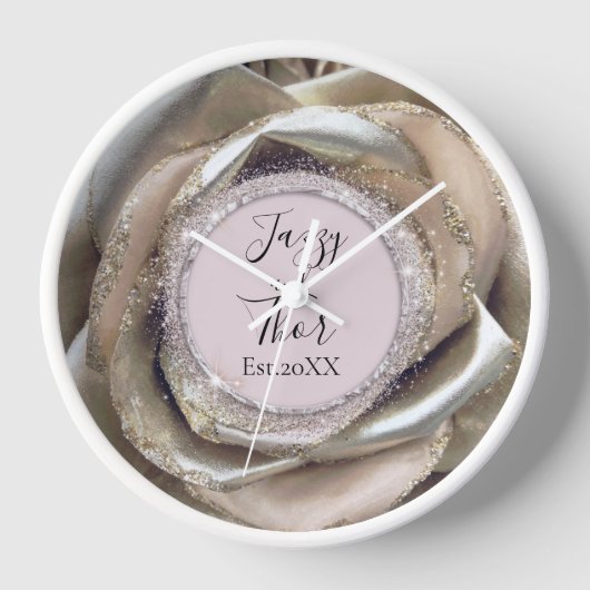 Pas getrouwd Zilveren Roos Petals Gepersonaliseerd (Voorkant)