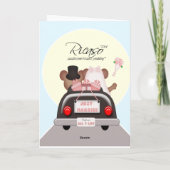 Pas Getrouwde Muis Bruid en Bruidegom Trouwen Aankondiging (Achterkant)