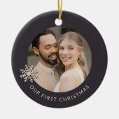 Pas getrouwd's eerste kerstfoto Ornament (Voorkant)