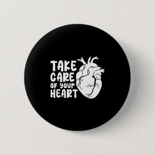 Pas goed op je hart Hart- en vaatziekten bewustzij Ronde Button 5,7 Cm