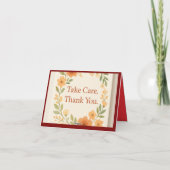 Pas goed op jezelf. Dank u - Elegant Wenskaart Bedankkaart (Achterkant)