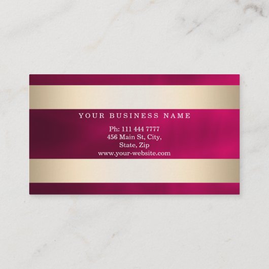 Pas Gold Striped Modern Stijlvol aan Visitekaartje (Achterkant)