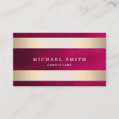 Pas Gold Striped Modern Stijlvol aan Visitekaartje (Voorkant)