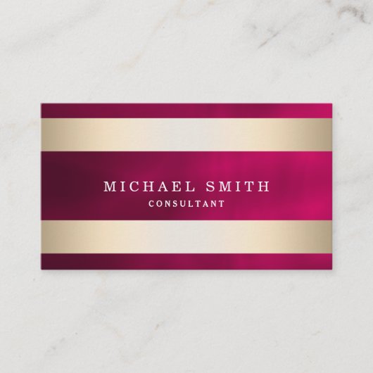Pas Gold Striped Modern Stijlvol aan Visitekaartje (Voorkant)