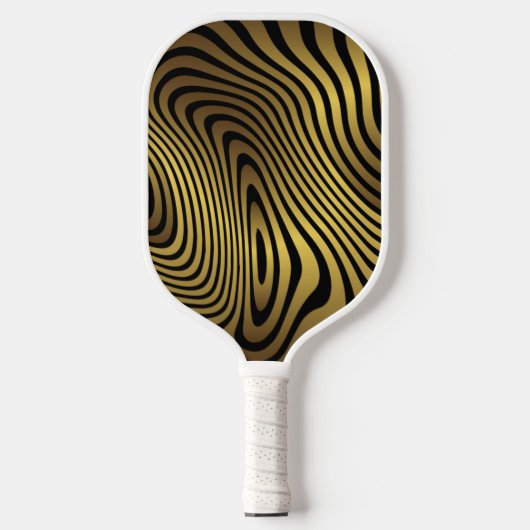 Pas Golden Marble Background Zebra Texture aan Pickleball Paddle (Voorkant)