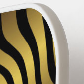 Pas Golden Marble Background Zebra Texture aan Pickleball Paddle (Links Detail)