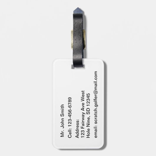 Pas Golf Ball op Groen aan met Monogram Bagagelabel (Achterkant verticaal)