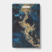 Pas Gouden Blauwe MARMER Naam Tag Badge aan (Achterkant)