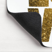 Pas Gouden Glitter Liefde Tekst met Dierlijke Poot Muismat (Hoek)