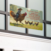 Pas Grappig Biologisch Boerderij Verse Eieren Kooi Spandoek (Buitenkant Gebouw)