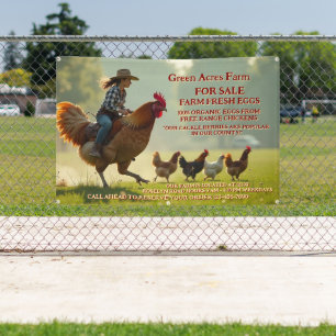 Pas Grappig Biologisch Boerderij Verse Eieren Kooi Spandoek