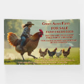 Pas Grappig Biologisch Boerderij Verse Eieren Kooi Spandoek (Horizontaal)