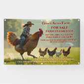 Pas Grappig Biologisch Boerderij Verse Eieren Kooi Spandoek (Horizontaal)