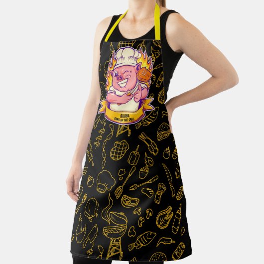 Pas grappige barbecue chef-kok varken grillen schort (Insitu)