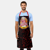 Pas grappige barbecue chef-kok varken grillen schort (Gedragen)