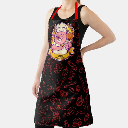 Pas grappige barbecue chef-kok varken grillen schort (Insitu)