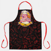 Pas grappige barbecue chef-kok varken grillen schort (Voorkant)