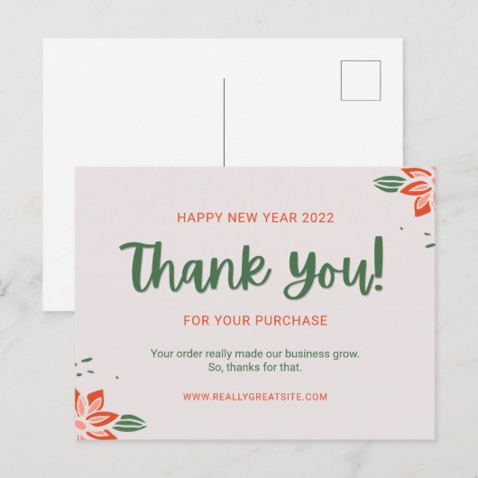 Pas Groen gelukkig Nieuwjaar aan Dank u Klant Briefkaart (Voorkant / Achterkant)