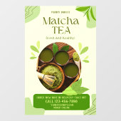 Pas Groene Biologische Matcha Thee Drink Advertent Raamsticker (Vel)