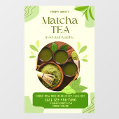 Pas Groene Biologische Matcha Thee Drink Advertent Raamsticker (Vel)