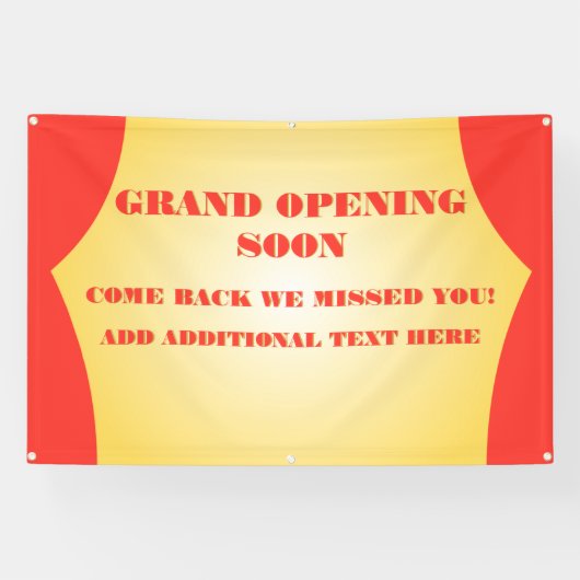 Pas Grote Openen van de Aanpassing snel weer opene Spandoek (Horizontaal)