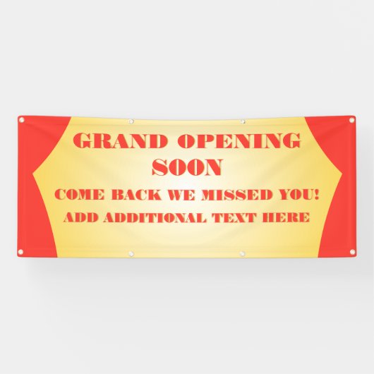 Pas Grote Openen van de Aanpassing snel weer opene Spandoek (Horizontaal)