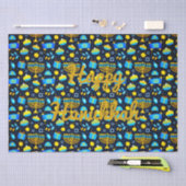 Pas HANUKKAH Blue Gold Tissue Paper aan Tissuepapier (Craft)