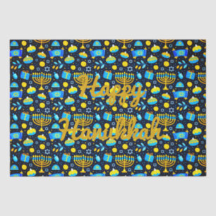 Pas HANUKKAH Blue Gold Tissue Paper aan Tissuepapier
