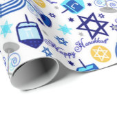 Pas HAPPY HANUKKAH Vakantiedraaier aan Cadeaupapier (Rol Hoek)