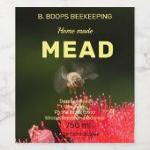 PAS HET AAN. BUZZING BEE DESIGN MEAD Honing Wijn Etiket (Enkel label)