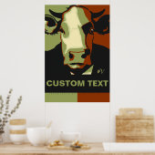 Pas het aan Camo Pop Art Koe Poster (Keuken)