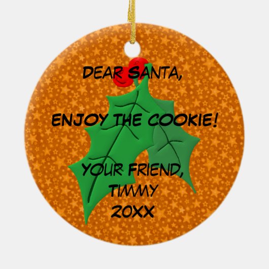 Pas het aan, Chocolate Chip Cookie Keramisch Ornament (Achterkant)