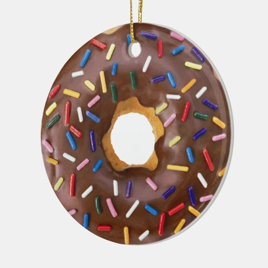Pas het aan, Chocolate Donut Keramisch Ornament (Links)