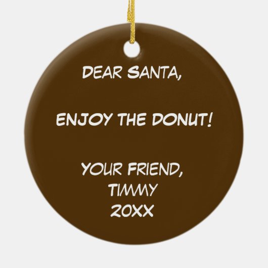 Pas het aan, Chocolate Donut Keramisch Ornament (Achterkant)