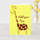 Pas het aan! Cute Giraffe Design Kaart (Gele Bloem)