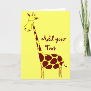 Pas het aan! Cute Giraffe Design Kaart
