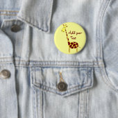 Pas het aan! Cute Giraffe Design Ronde Button 5,7 Cm (In situ)