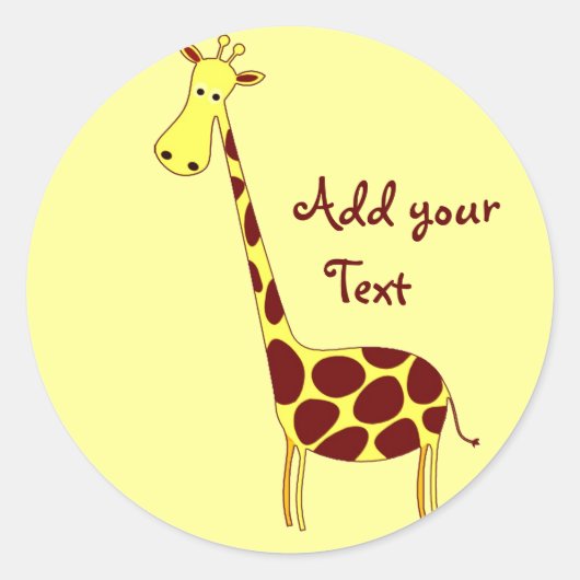 Pas het aan! Cute Giraffe Design Ronde Sticker (Voorkant)